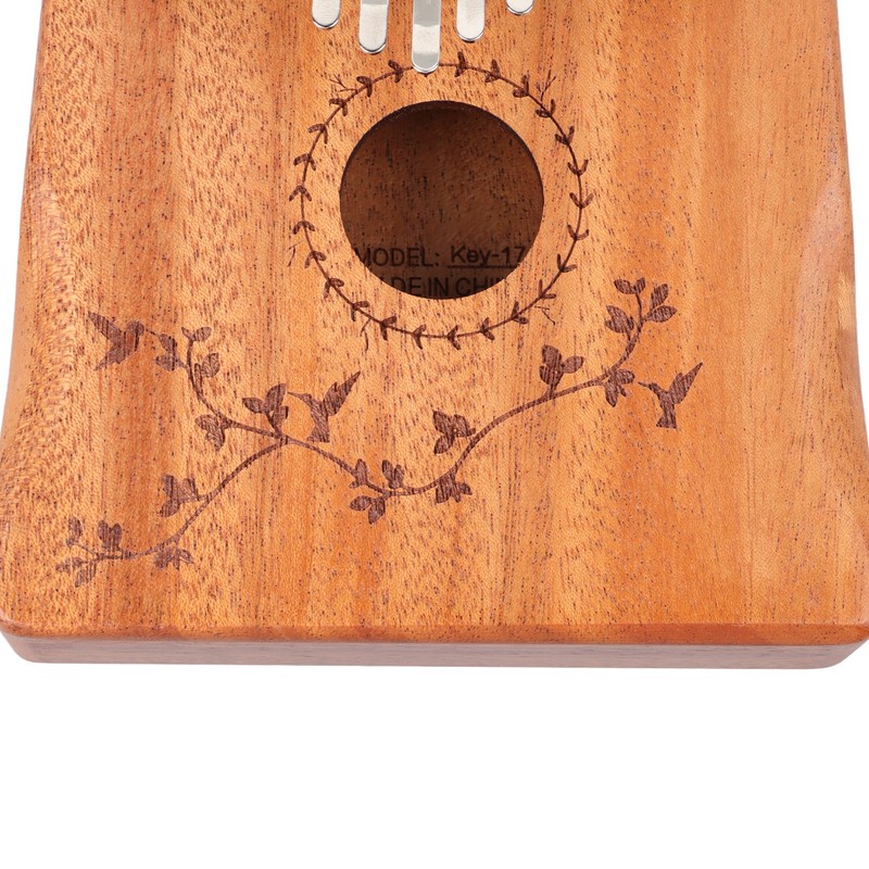 17 Keys Thumb Piano Mahogany Wood Finger Harp Mini Thumb
