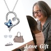 POPLYKE Grandma Necklace Blue Butterfly Crystal Heart Necklace, Grandson's Gift