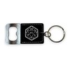 Keychain - Bottle Opener - D20 - Leather (Black/Silver)