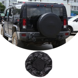 Compatible with Hummer H2 2003-2009 Soft Tire Cover, Leather Spare Tire Cover Car Back Wheel Waterproof Protector Pad Accessories