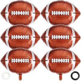 6 Pcs 27 Inch Large Football Balloons Football Themed Party Decorations Football Shaped Foil Mylar Balloons for Boys Men Football Fans Sport Themed Football Themed Birthday Party Decorations Supplies