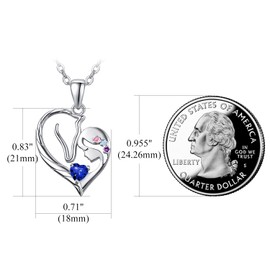 TANGPOET Horse Gifts for Women Sterling Silver September Sapphire Birthstone Necklace Horse Pendant Jewelry Birthday Christmas Gift for Women Mom Daughter
