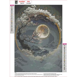 MXJSUA Diamond Painting Kits for Adults, 5D Diamond Art Kits for Beginners, DIY Full Drill Picture with Diamond for Home Wall Decoration, 30 x 40 cm Moon