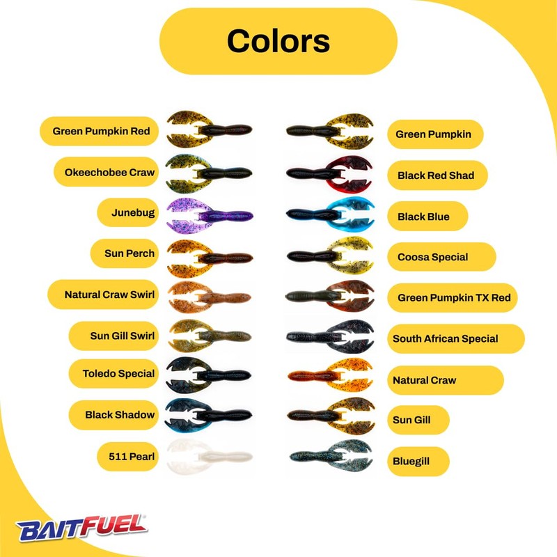BAITFUEL PACA Craw Creature Bait Infused with Supercharged X55 Formula