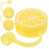 Healifty 3-Pack Silicone Straw Caps Soft Glue Plug Reusable Lemon