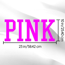 Pink Victoria's Secret Inspired - Vinyl Wall Decal Sticker Art - 10" x 23" - Girls Room Vinyl Decal Removable Wall Decoration