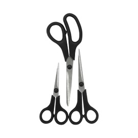 Fackelmann INITIAL 3 Piece Scissor Set Stainless Steel with PP Plastic Handle, 14cm 17cm 22cm