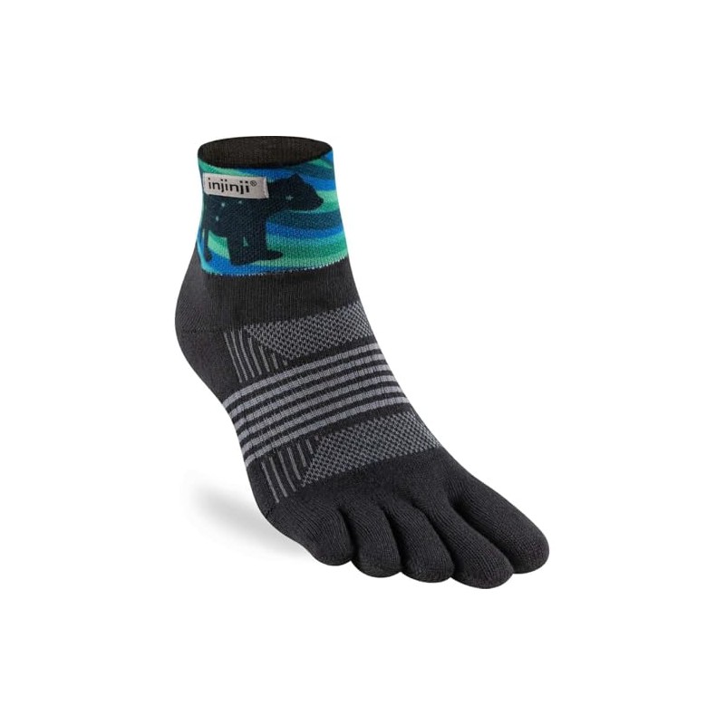 Injinji Women's Trail Midweight Mini Crew Artist Designed Aurora M/L,
