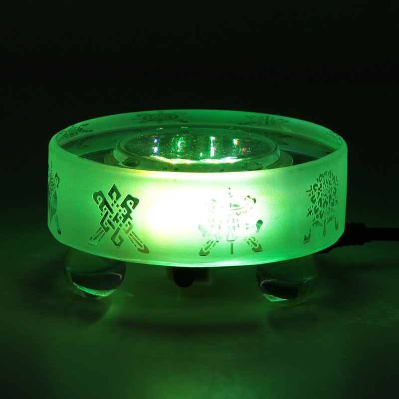 Beautiful Pattern Mini Crystal LED Light Base Buddha Display Stand
