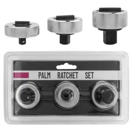 Bestgle 3 Pcs Reversible Thumbwheel Ratchet Wrench Set Palm Ratchet Wrench Finger Mini Ratchet Thumb-Wheel Ratchets Auto Car Repair Hand Tool, 1/4” 3/8” 1/2” Drive Ratchets