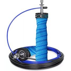 RexousUS Weighted Skipping Jump rope Aerobic Exercise Boxing Gym Training Jumping Men - Blue