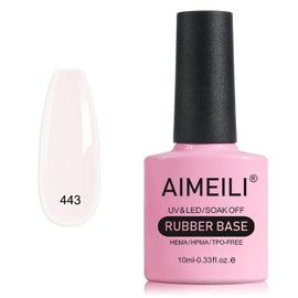 AIMEILI Rubber Base Pink Gel Nail Polish Nude Colors for Nails in UV LED Soak Off Gel Nail Gel Polish - (443) 10ML