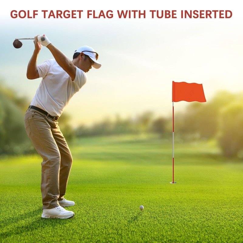TIXIPEM Golf Flag with Tube Inserted [1pcs] - Nylon Putting