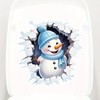 Merry Christmas Wall-Breaking Snowman Toilet Cover Sticker Decals,Spring Flower Leaf