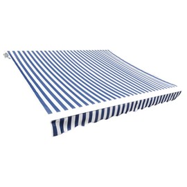 vidaXL Replacement Awning - UV-Resistant and Anti-Fade - Blue and White Outdoor Patio Fabric - Suitable for Frames of 9'10" x 8'2" - Resistant - Durable Polyester - Frame Not Included