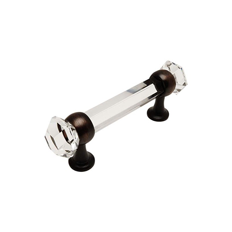 Cosmas 6393ORB-C Oil Rubbed Bronze with Clear Glass Cabinet Handle