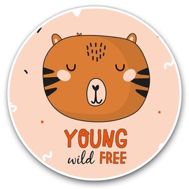 Vinyl Stickers (Set of 2) 25cm - Young Wild Free Bear Animal Kids #14779