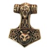 Large Thor's hammer Pendant from Bronze with Cotton ribbon