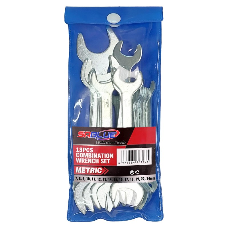 SABLUE 8mm Thru 24mm Double Ended Cone Wrench Spanner Tool