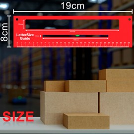 Mail Size Guide Ruler, Post Office Letter Size Gauge for Accurate Mailing, PIP & PPI Measurement, Parcel Proportion & Precision Tool, RED