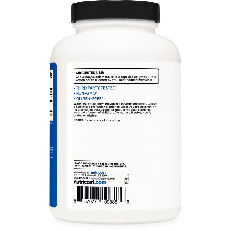 Nutricost HMB (Beta-Hydroxy Beta-Methylbutyrate) 1000mg (240 Capsules) - 500mg Per