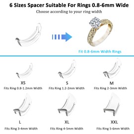 Lollanda 20Pcs Ring Size Adjuster for Loose Rings, Invisible Ring Sizer UK Rings, Ring Spacer for Adjust Ring Sizers, Clear Ring Tightener Reducer Ring Adjusters (20Pcs)