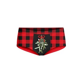 Tipsy Elves Womens Red and Green Mistletoe Underwear Size Small