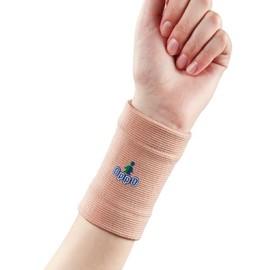 OPPO Wrist Support for injured or weak wrists, sprains, soreness & arthritic pain.Retains heat to improve recovery. Comfortable & snug fit (S)