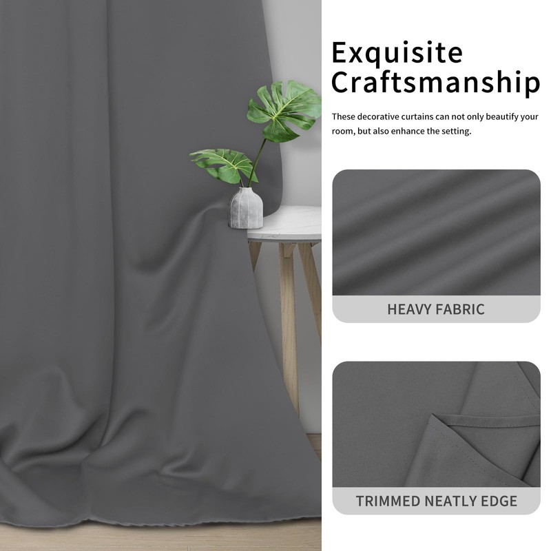 Easy-Going Blackout Curtains for Bedroom, Solid Thermal Insulated Grommet and