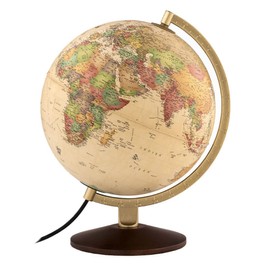 Waypoint Geographic Little Journey Globe, 10" Illuminated Antique Ocean-Style World Globe, Up-to-Date Globe, Durable Design, Reference Globe, Complements Any Home or Office Decor