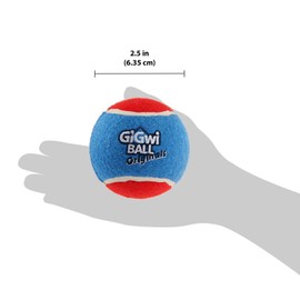 Gigwi Squeaky Tennis Ball Dog Toys, Interactive Dog Ball for Small and Medium Dogs Training, 2.5” Colorful and High Bounce Rubber Toy（5 Pack）