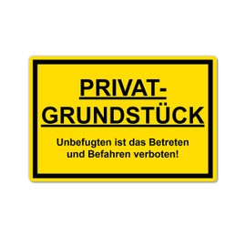 Strobo Privatgrundstück Unbefugten ist das Betreten und Befahren verboten Sign, 20 x 30 cm, Made From Sturdy PVC Hard Foam Board, 3 mm, ‘Attention Private Ground’ Sign With UV Protection