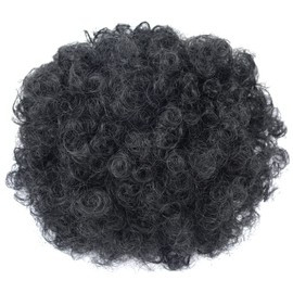 Afro Puff Drawstring Ponytail Synthetic Hairpieces Short Curly for Women Hair Extensions (Large, 1B#)