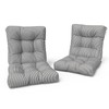 LVTXIII Outdoor Tufted Low Back Cushions, Solid Fluffy Seat and