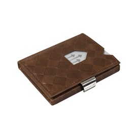 EXENTRI Leather Wallet with RFID Block, Hazelnut Chess
