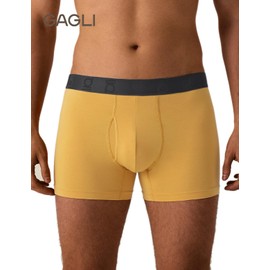 gagli Men's Underwear, Modal Comfort Breathable Boxer Briefs, Elastic Waistband, Seamless Label,2-Pack XL Gold