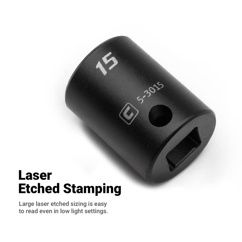 Capri Tools Shallow Impact Socket, 3/8-Inch Drive, 6-Point, Metric (23