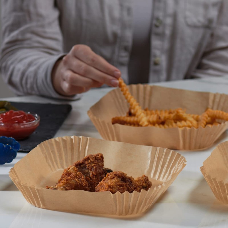 GUSTO [8 Inch - 125 Count] Square Air Fryer Liners
