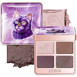 ZEESEA Zussy Eye Shadow Palette, Fantastic Animal Series, Four Color Eyeshadow British Short (08 Enchanted Charm - Purple Type)