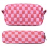 Aucuu 2 Pcs Makeup Bag Checkered Cosmetic Bag & Pencil