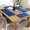 Encasa Ribbed Table Placemats (Set of 6) - Solid Blue