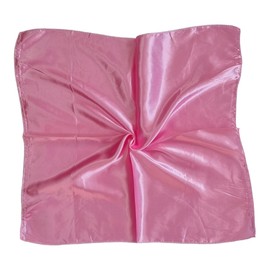 Kiran Fashion Satin Silk Scarf Small Plain Neckerchief Headband Wrap Square Shiny 50cm X 50cm (Rose Pink)