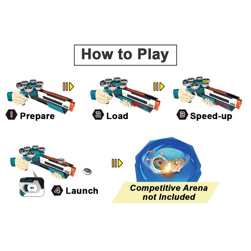 OBEST Battling Tops Gyro Burst Evolution with Engine Launcher & 6