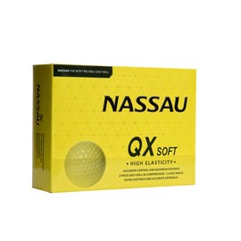 Nassau Golf | QX Soft Golfball | 12 stück | Gelb | Maximum Distance | 2-Piece