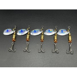 EVERBAY Fishing Spinners, Hard Fishing Lures, Long Cast Tackle, Sea Fishing, Metal Spinnerbait Freshwater and Saltwater for Spinning for Trout, Salmon, Perch, Pike, Bass, Pollock, size 2, set/5pcs