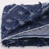 10 oz Star Pattern Denim Jacquard Fabric,Deep Blue,Non-Stretch,Water-Washed with Fringe