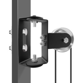 JUFZQO Upgrade Heavy-Duty Cable Pulley System Fit for Squat Racks, Gym Pulley Blocks Fits 2×2 and 3×3 Inch Power Racks, 180° Rack Mounted Swivel Pulley Fit for Home Gyms and LAT Pulley System