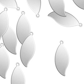 ImpressArt - Premium Metal Stamping Blanks for Metal Stamping and Jewelry Making (24 Pack)â¦ (1 1/16" Leaf w/Ring, Aluminum)