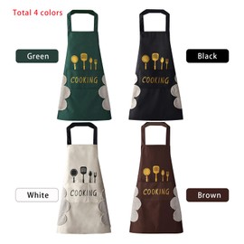 DILLMAN Women Kitchen Apron with Hand Wipe Pockets，Big Pocket,Hand-wiping, Waterproof for Cooking Baking, 4pack, Large
