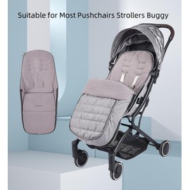 Universal Stroller Footmuff Waterproof Windproof Foot Cover of Pram Thickened Warm Polar Fleece Cushion Foot Sleeve Stroller for Toddlers 0-12 Months Fall Winter (Grey)